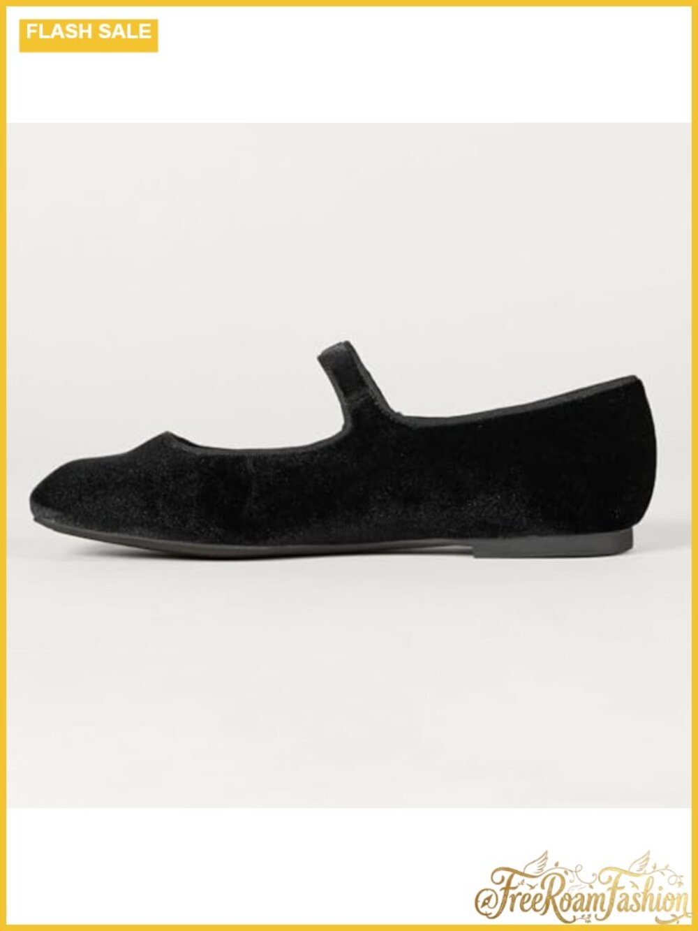 Faux Suede Mary Jane Ballet Flats Square Toe Buckle Strap Cushioned - Picture 3 of 6